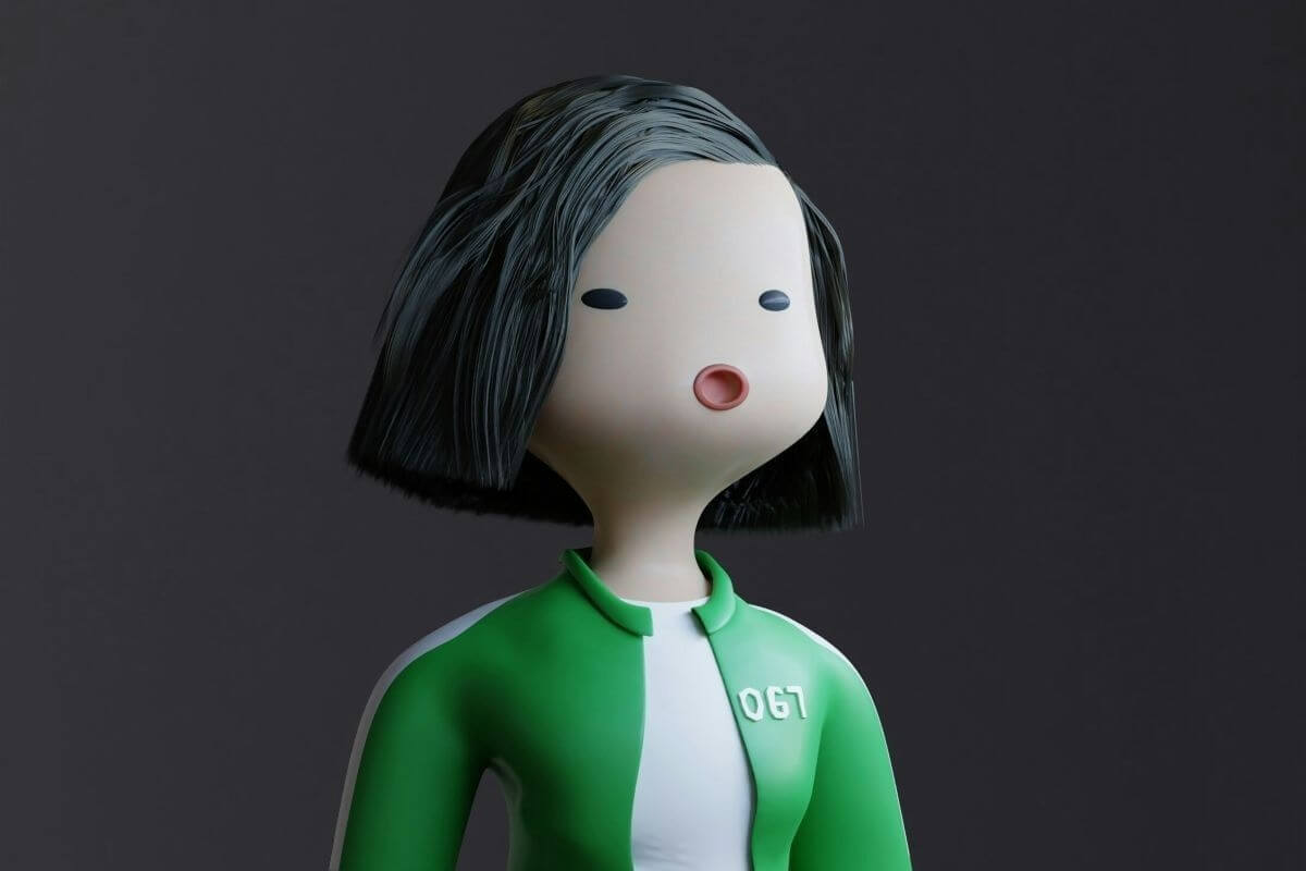 Stylised Squid Game character in a green tracksuit, representing competition, survival and money lessons about making smarter financial choices.