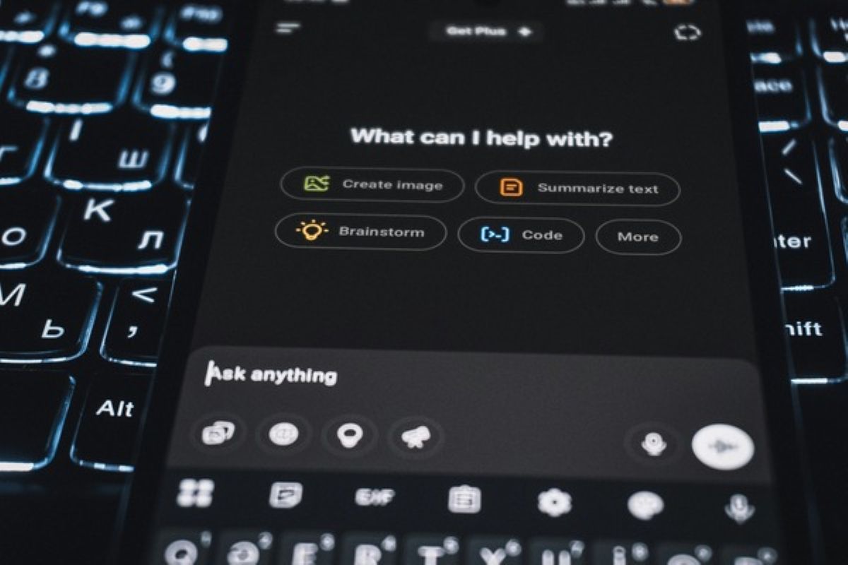 ChatGPT app open on a smartphone, showing how AI tools can support research and decision-making for AI investing.