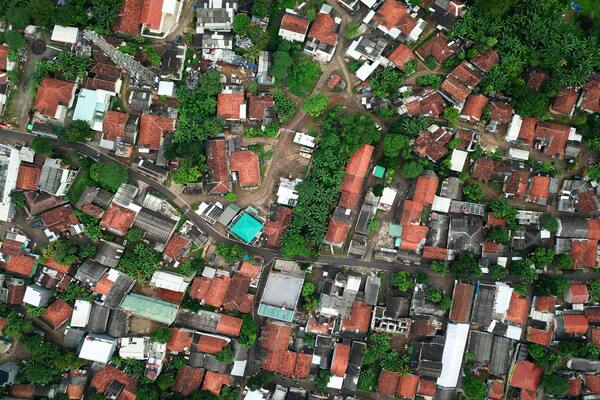 An aerial photography of a town