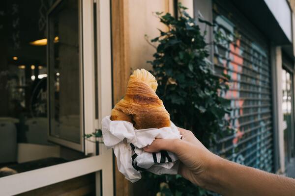 Croissant in hand