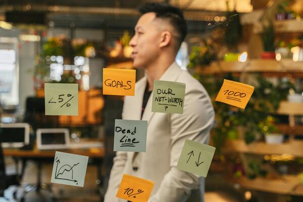 Sticky notes on a mirror