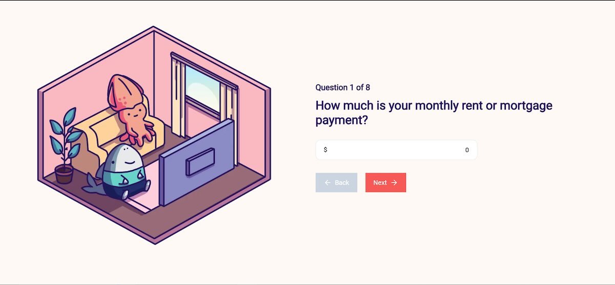 SimpleSum budgeting online financial calculator for calculating monthly rent or mortgage affordability.