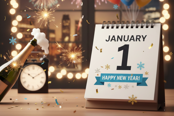 New Year Financial Checklist calendar