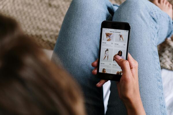 Woman scrolling on her phone
