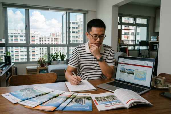 Man sitting in front of a laptop with books stacked beside him, focused on his work or study.
