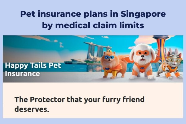 Happy Tails Pet Insurance website homepage featuring a friendly dog and cat with insurance information and services.