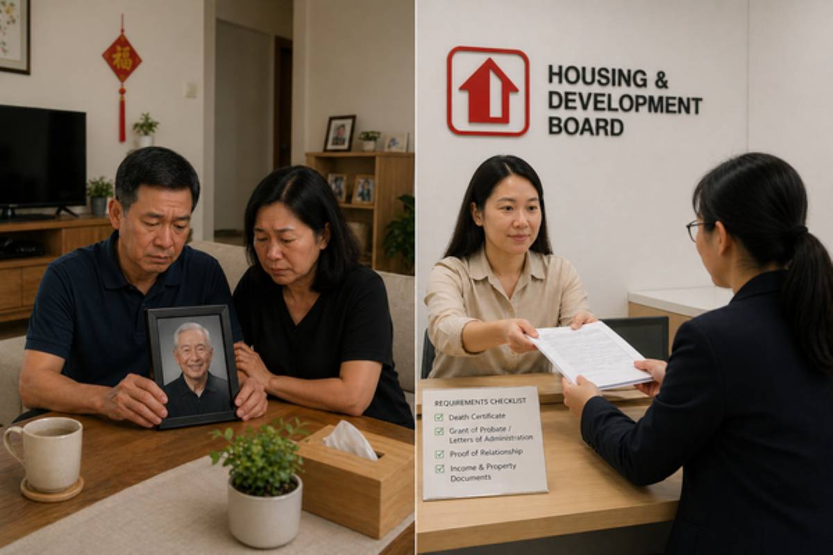 Family discussing what happens to an HDB flat after the owner passes away