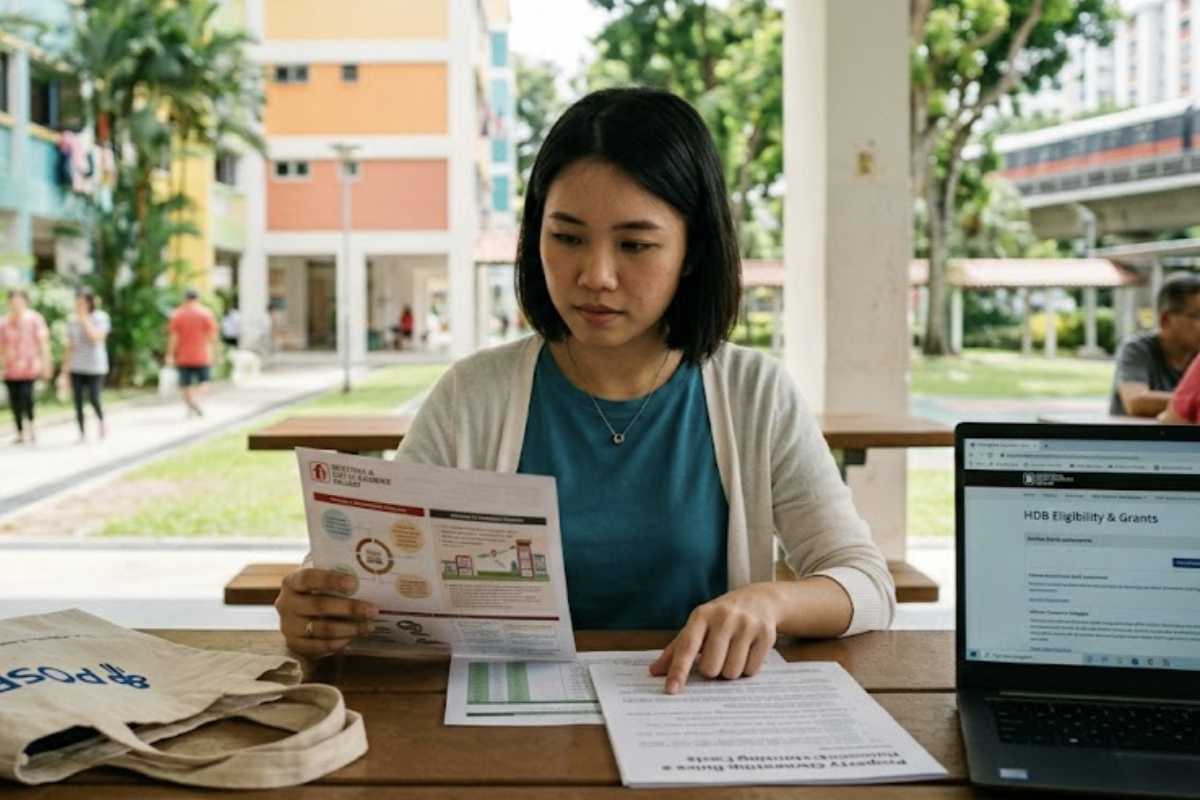 A woman is comparing housing support options to manage retirement costs